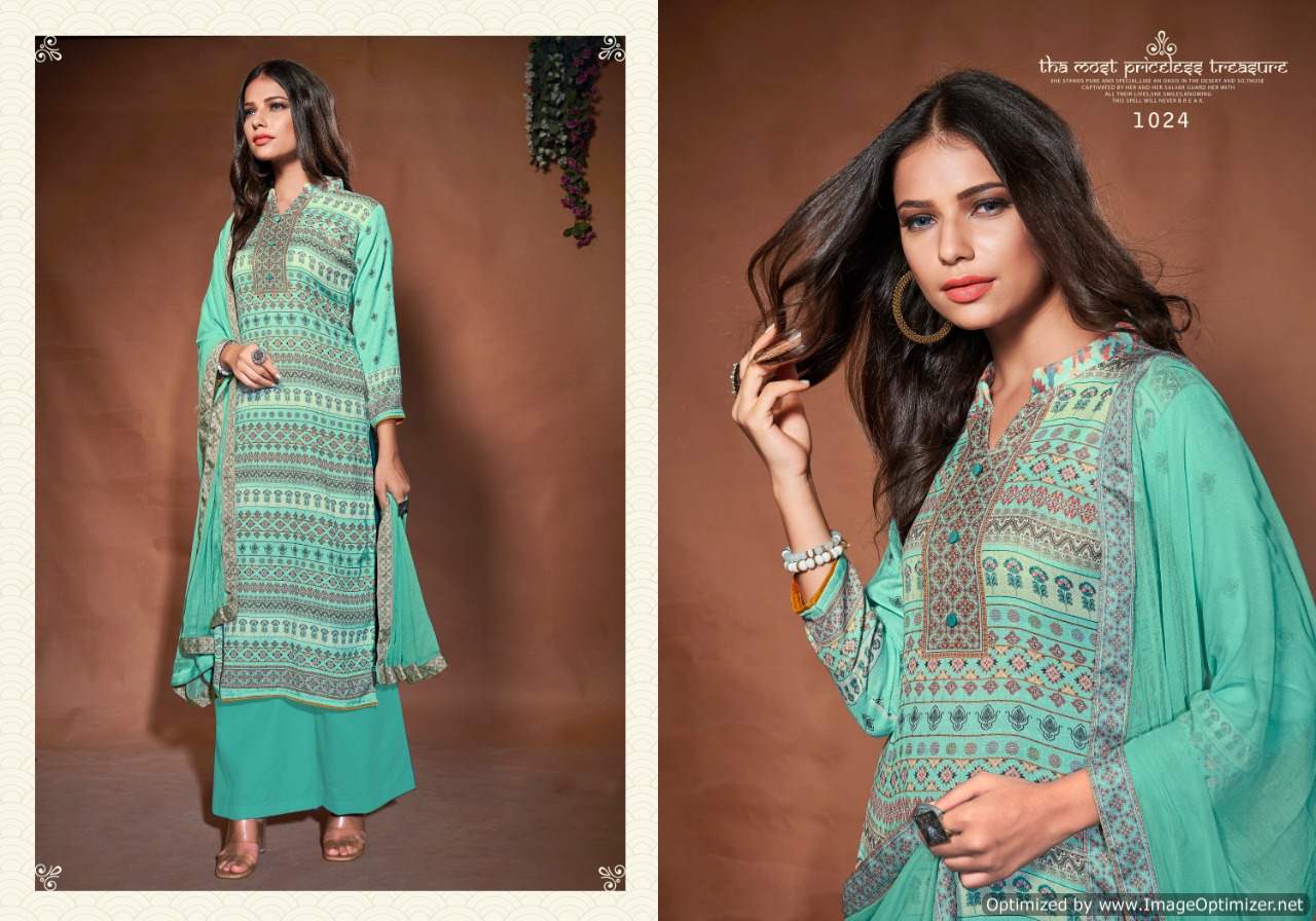 Bipson Roma 1021 To 1024 Ready Made Woollen Ethnic Wear Pashmina Printed Dress Collection